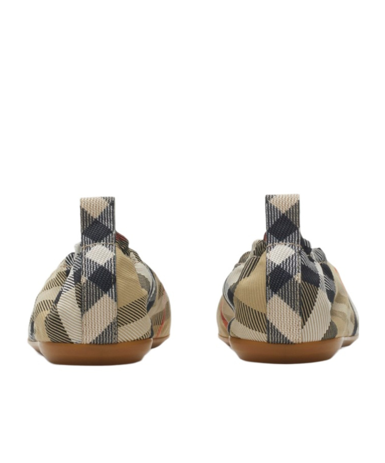 Burberry Ballerina Beige Check Pattern In Brown