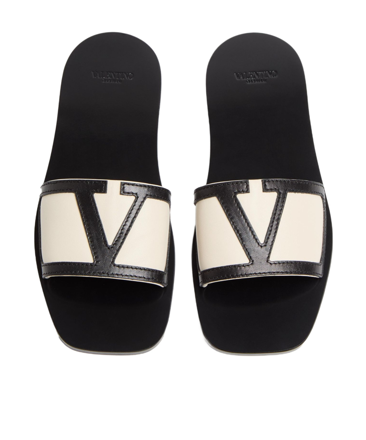 Shop Valentino Viva Superstar Slide Sandal In Nappa Leather In Black