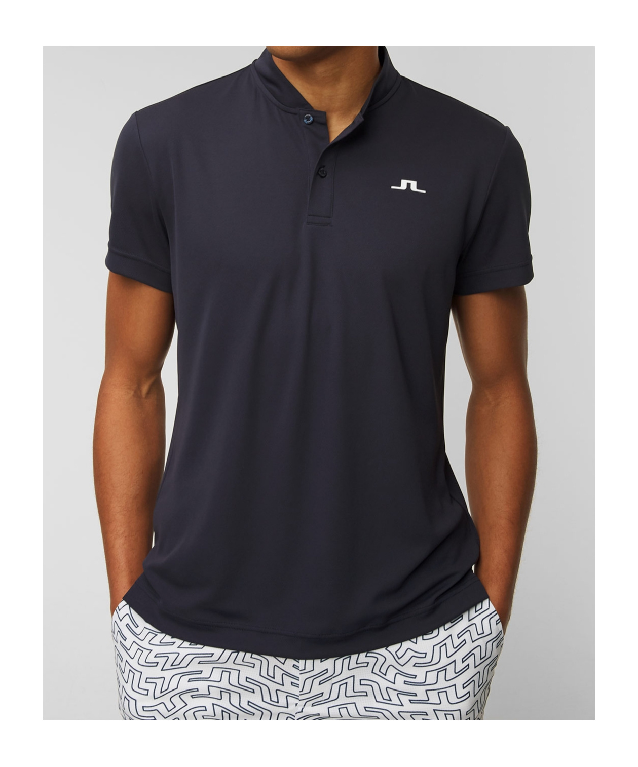 J. Lindeberg Logo Polo Shirt In Black