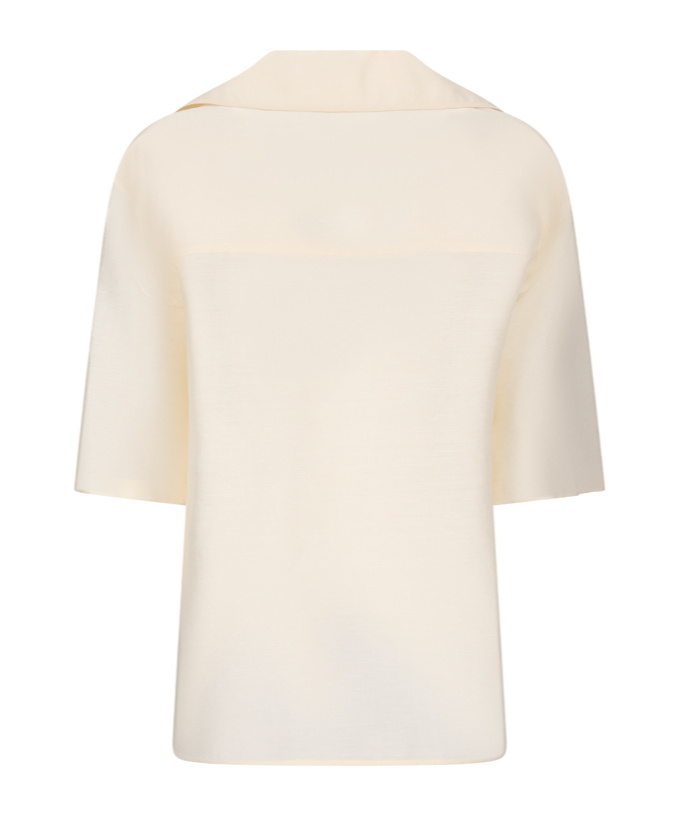 Max Mara Osiride Linen And Silk-blend Polo Shirt In White