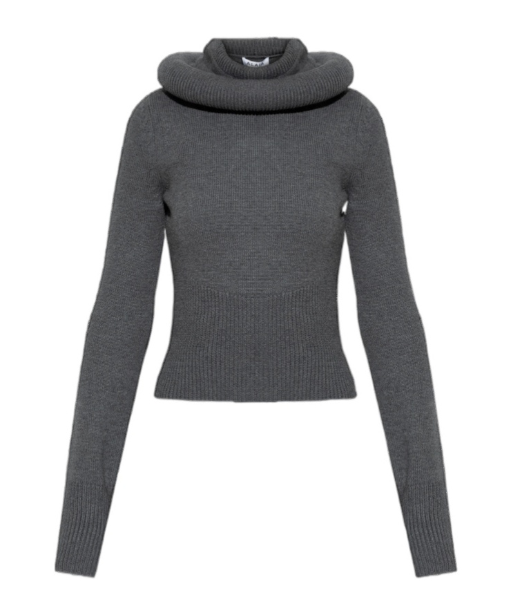 Alaïa Long-sleeved Sweater In Gray