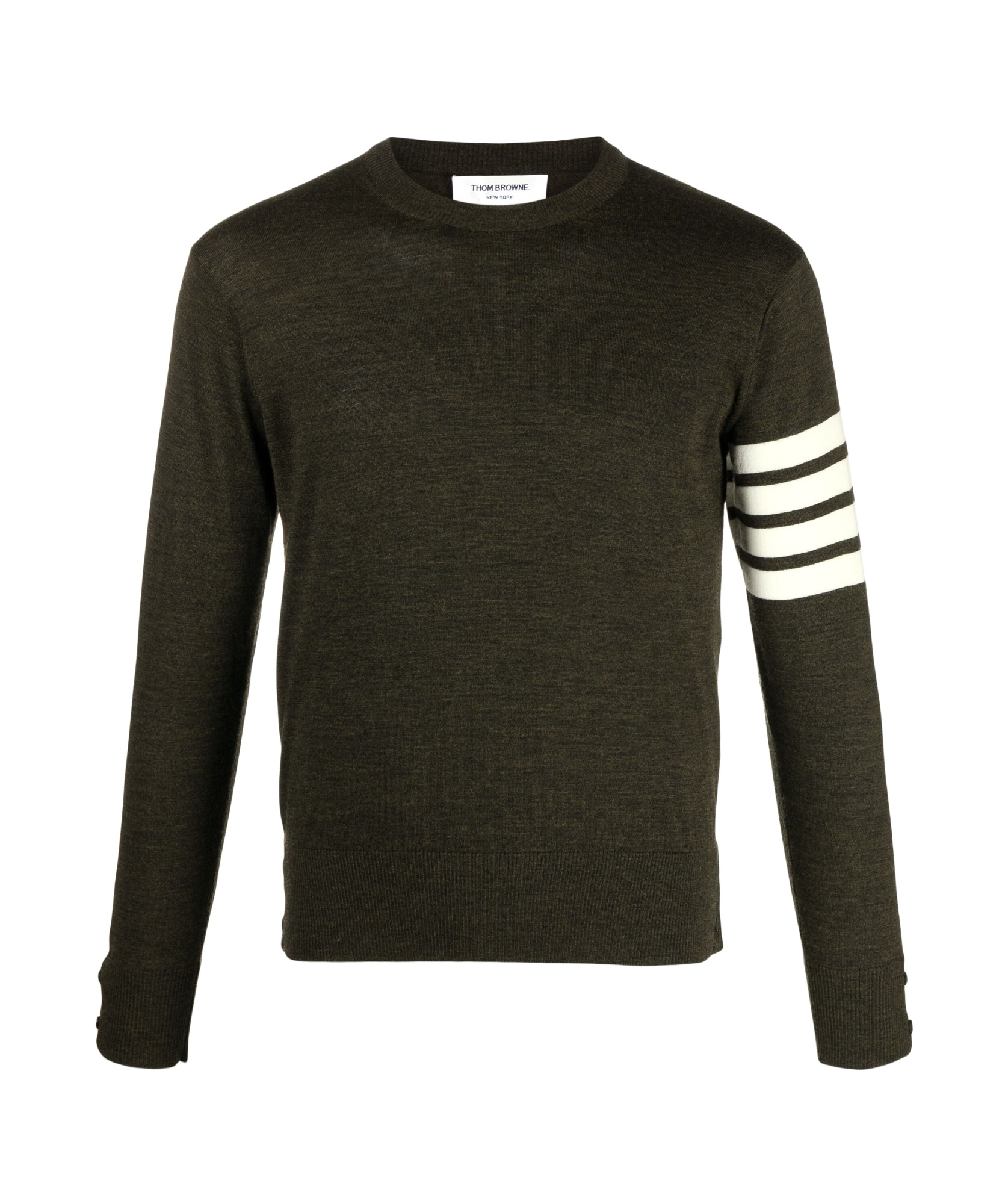 Thom Browne 4-bar Stripes Crewneck Sweater In Black