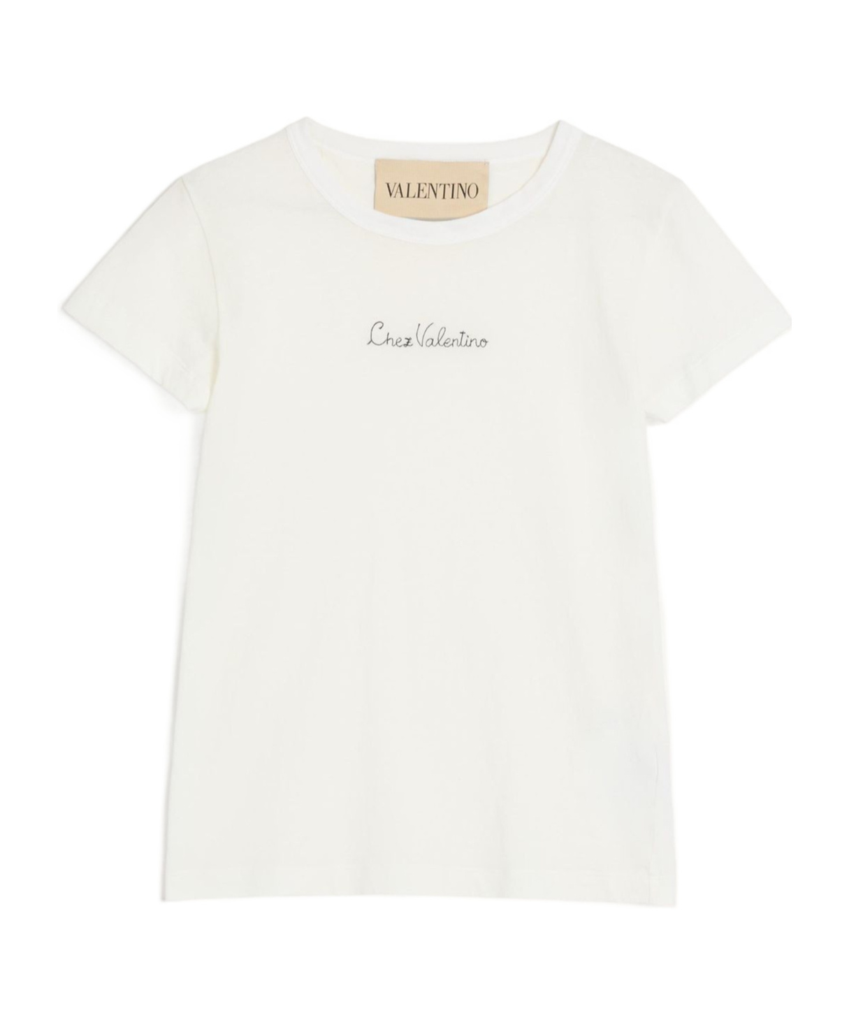 Valentino Cotton Crew Neck T-shirt With Short Sleeves In White