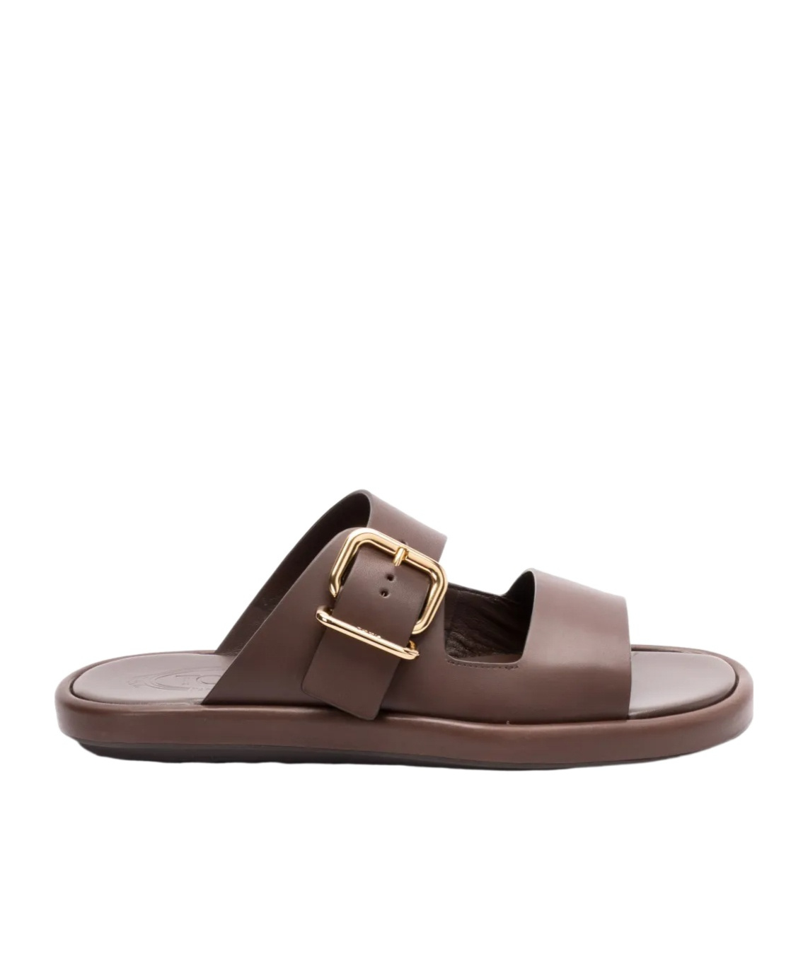 Shop Tod's Leather Slides In Brown