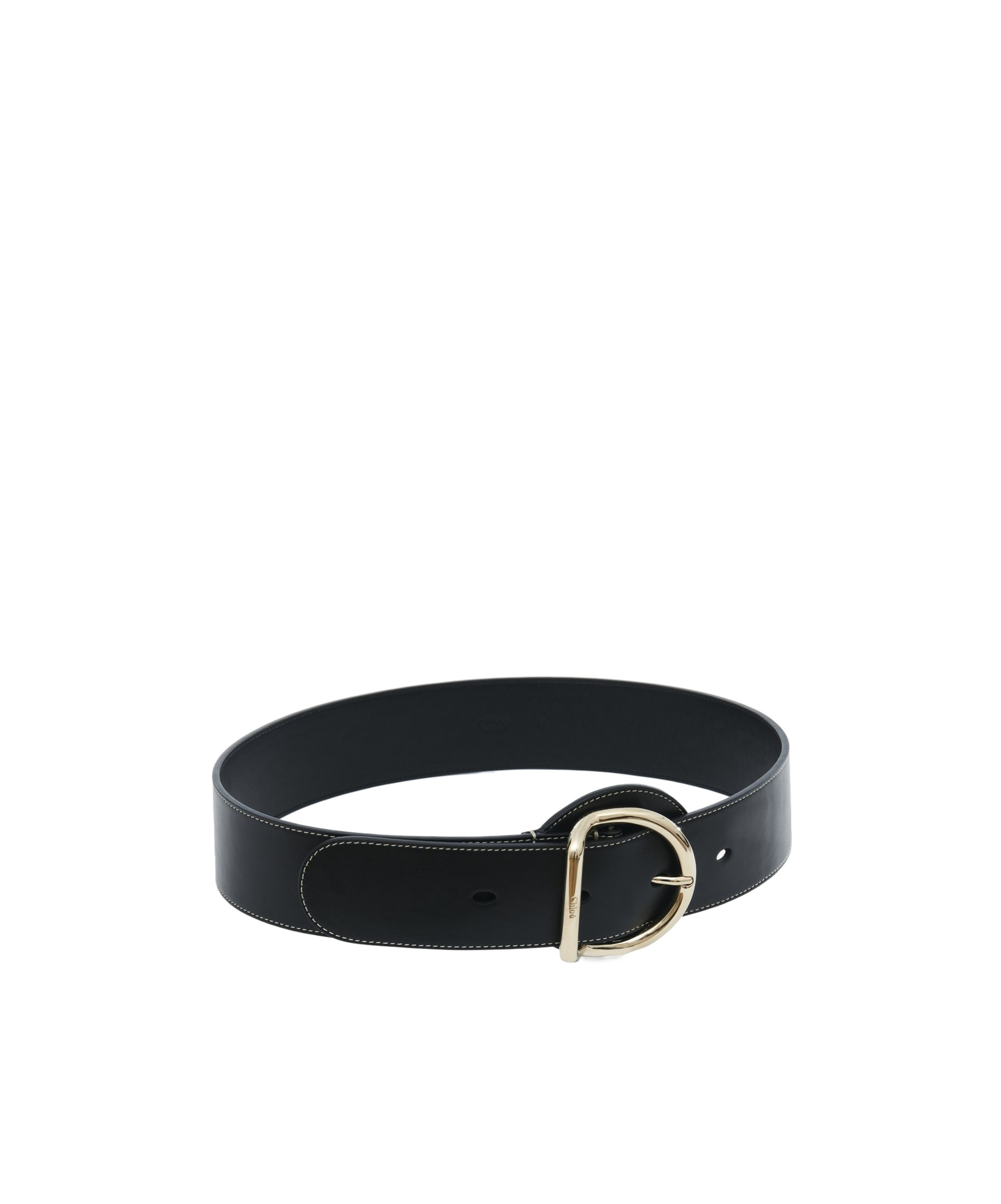 Shop Chloé Tim Buckle Belt In Black