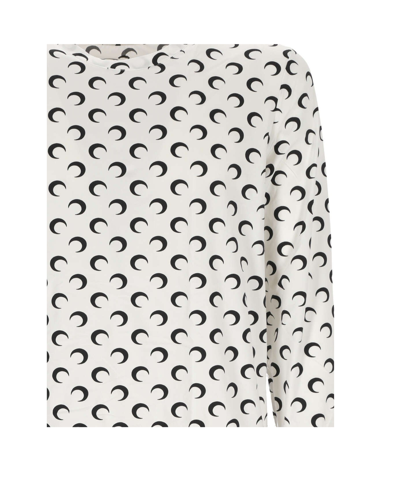 Marine Serre Moon Printed Long Sleeved T-shirt In White
