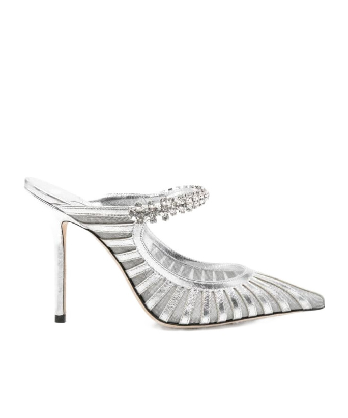 Jimmy Choo 100mm Leather Heeled Sandals In Silver