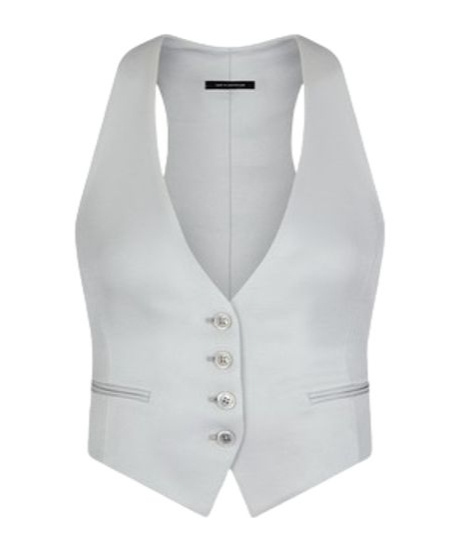 Tom Ford Lustrous Barathea Waistcoat In White