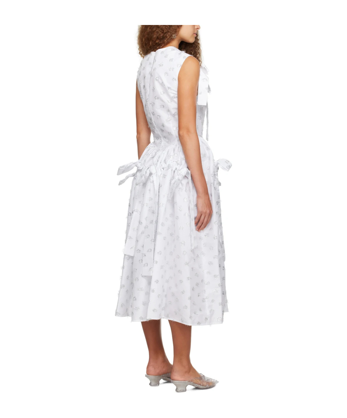 Chopova Lowena Ssense Exclusive White Wedding Carve Bow Midi Dress In White