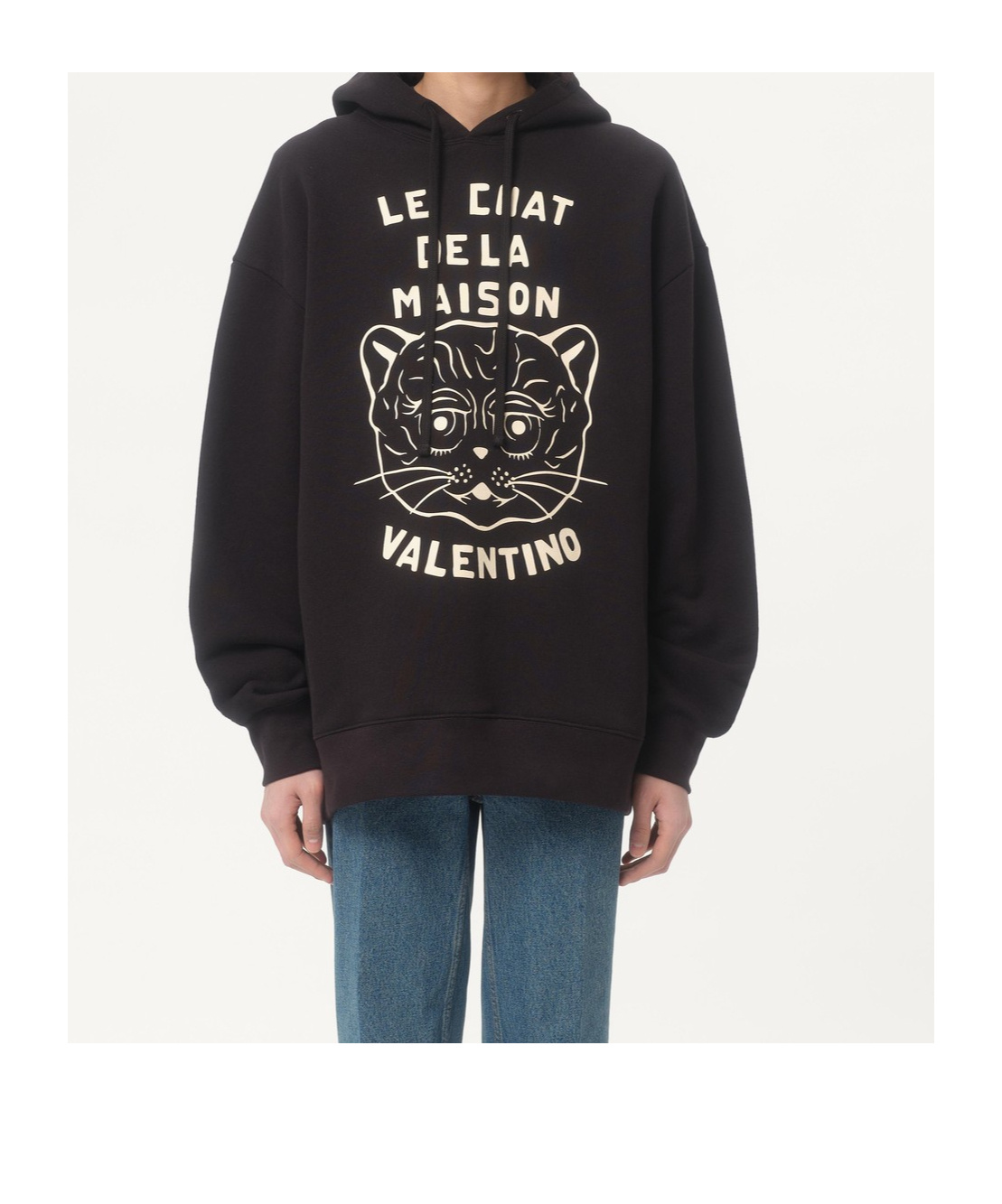 Shop Valentino Cotton Sweatshirt With Chat De La Maison Patch In Black