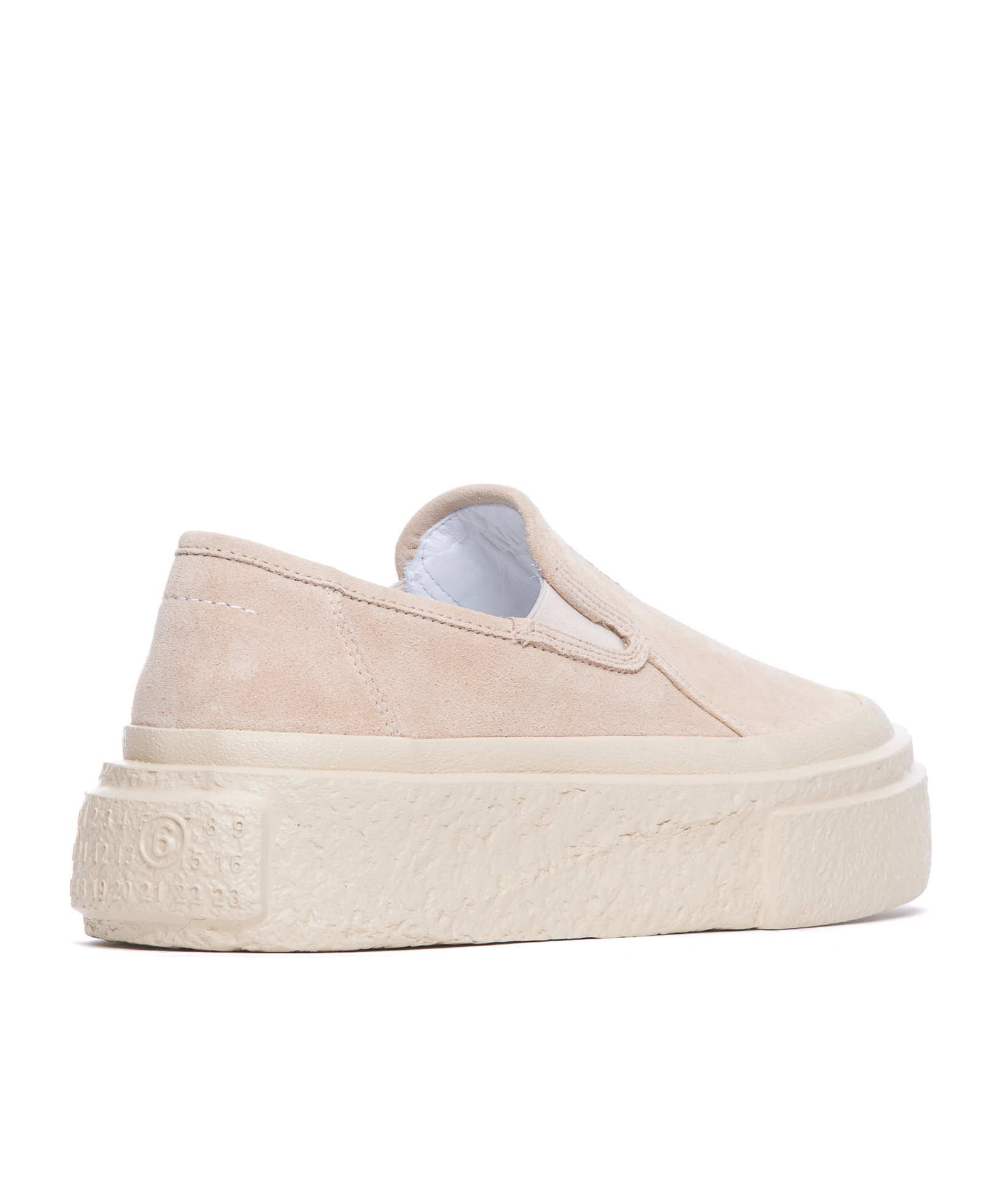 Mm6 Maison Margiela Numbers Motif Sneakers In Nude