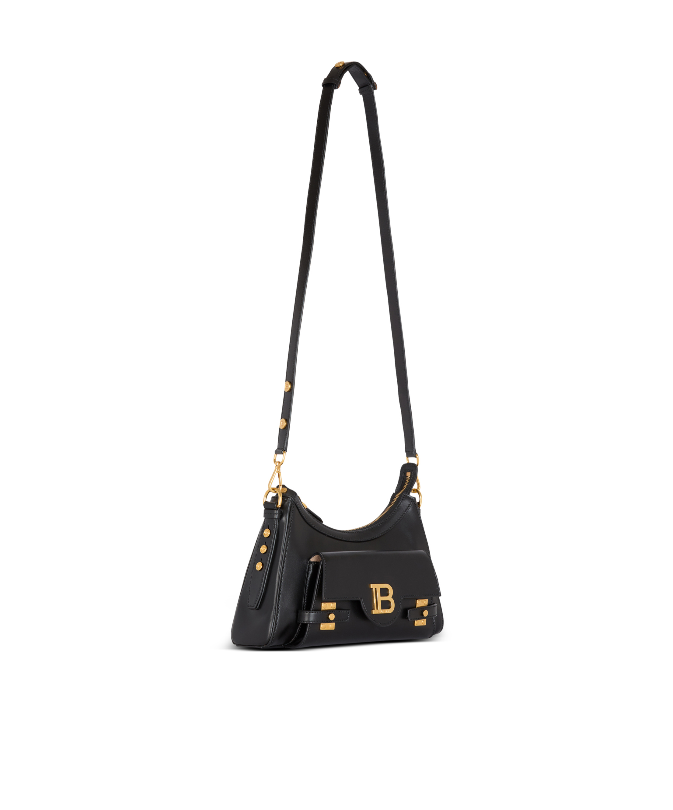 Balmain Calfskin B-buzz Shoulder Bag In Black