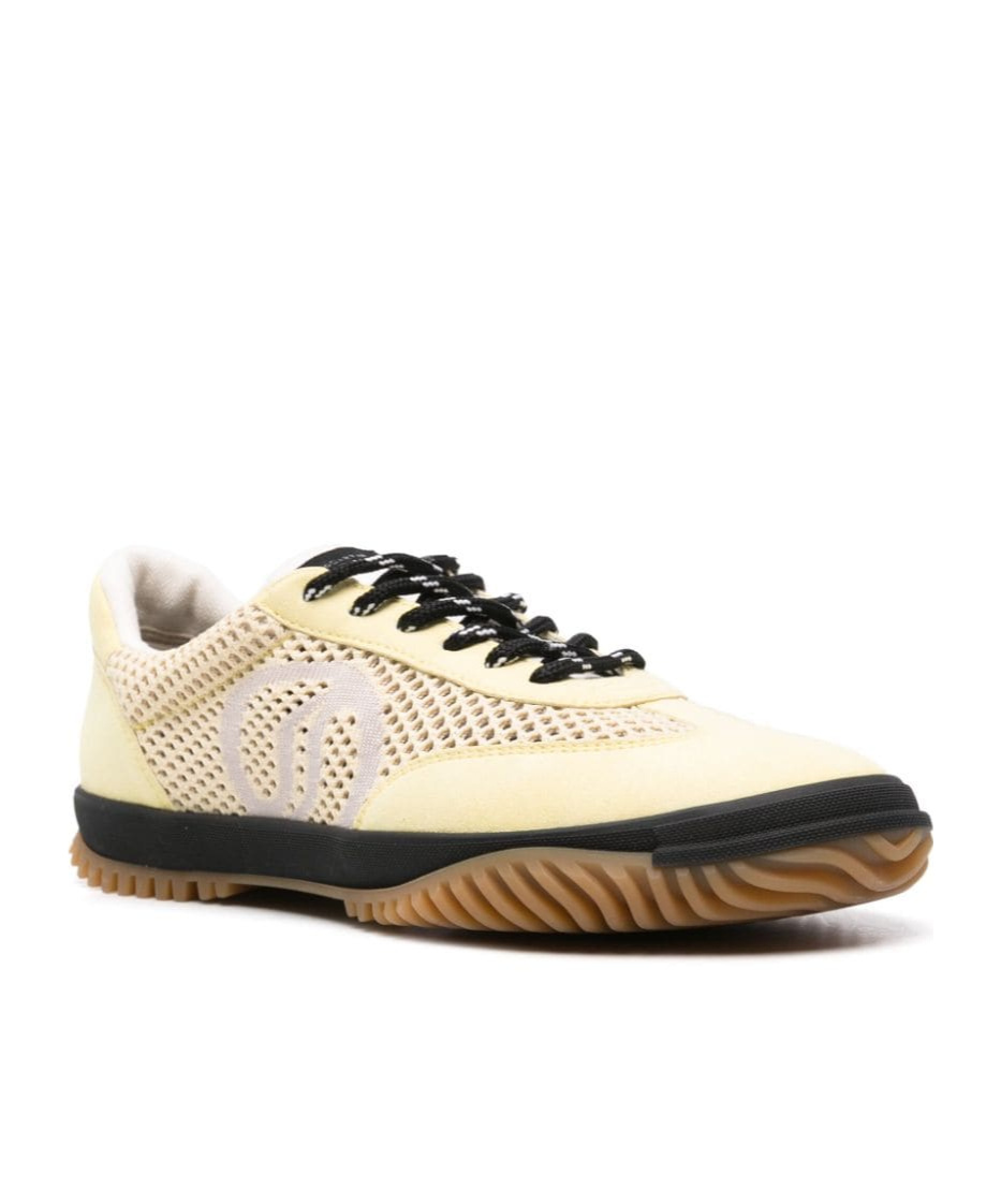Stella Mccartney Yellow S-wave Sport Mesh Paneled Sneakers In Multicolor