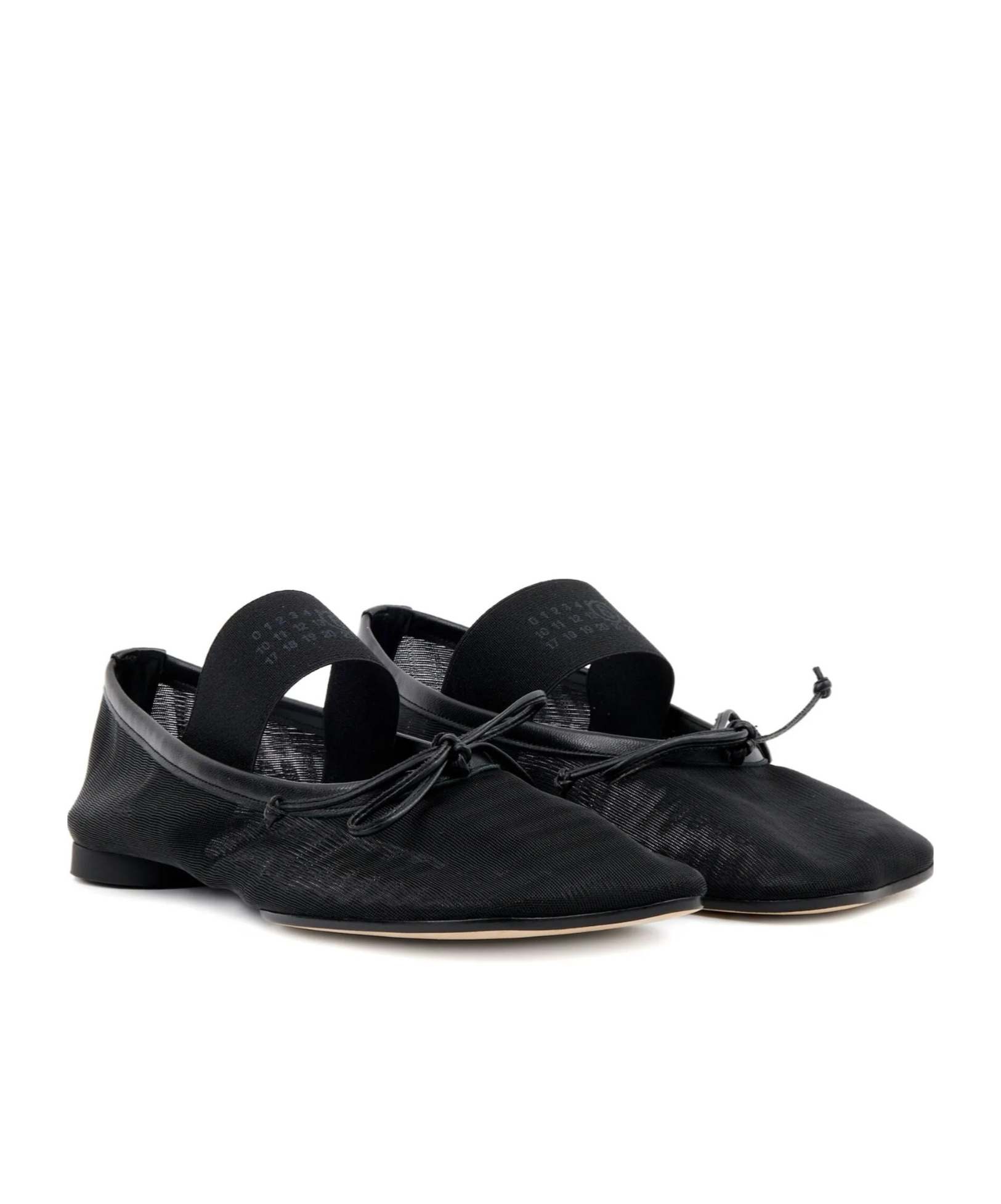 Mm6 Maison Margiela Mm6 By Maison Margiela Anatomic Numeric Ballerinas In Black