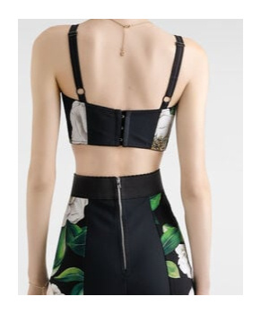 Dolce & Gabbana Gardenia Printed Marquisette Crop Top In White