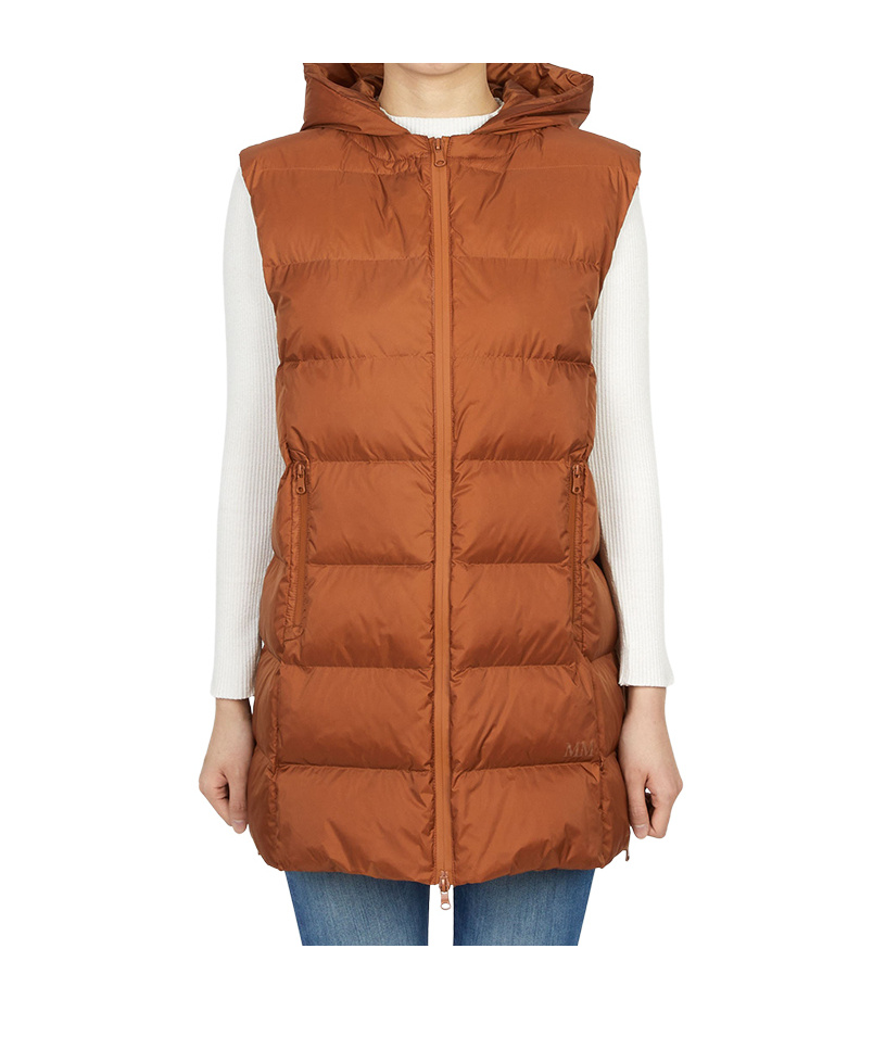 Max Mara Hooded Vest In Brown