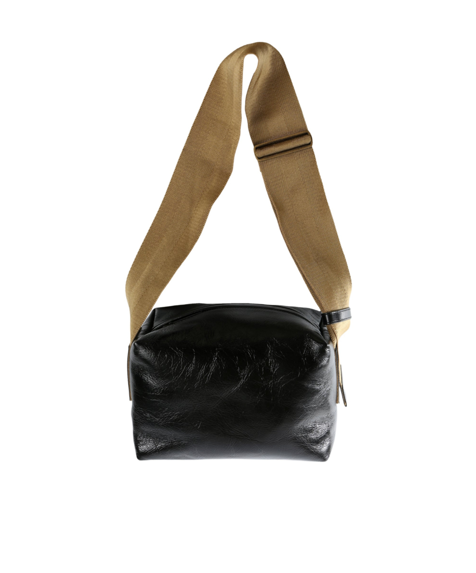 Uma Wang Medium Leather Shoulder Bag In Black