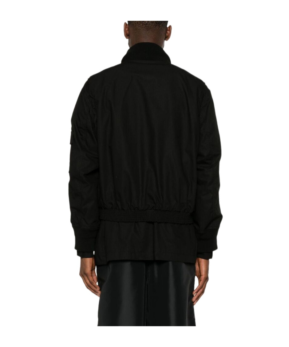 Sacai Rip Stop Zip-up Bomber Jacket In Black