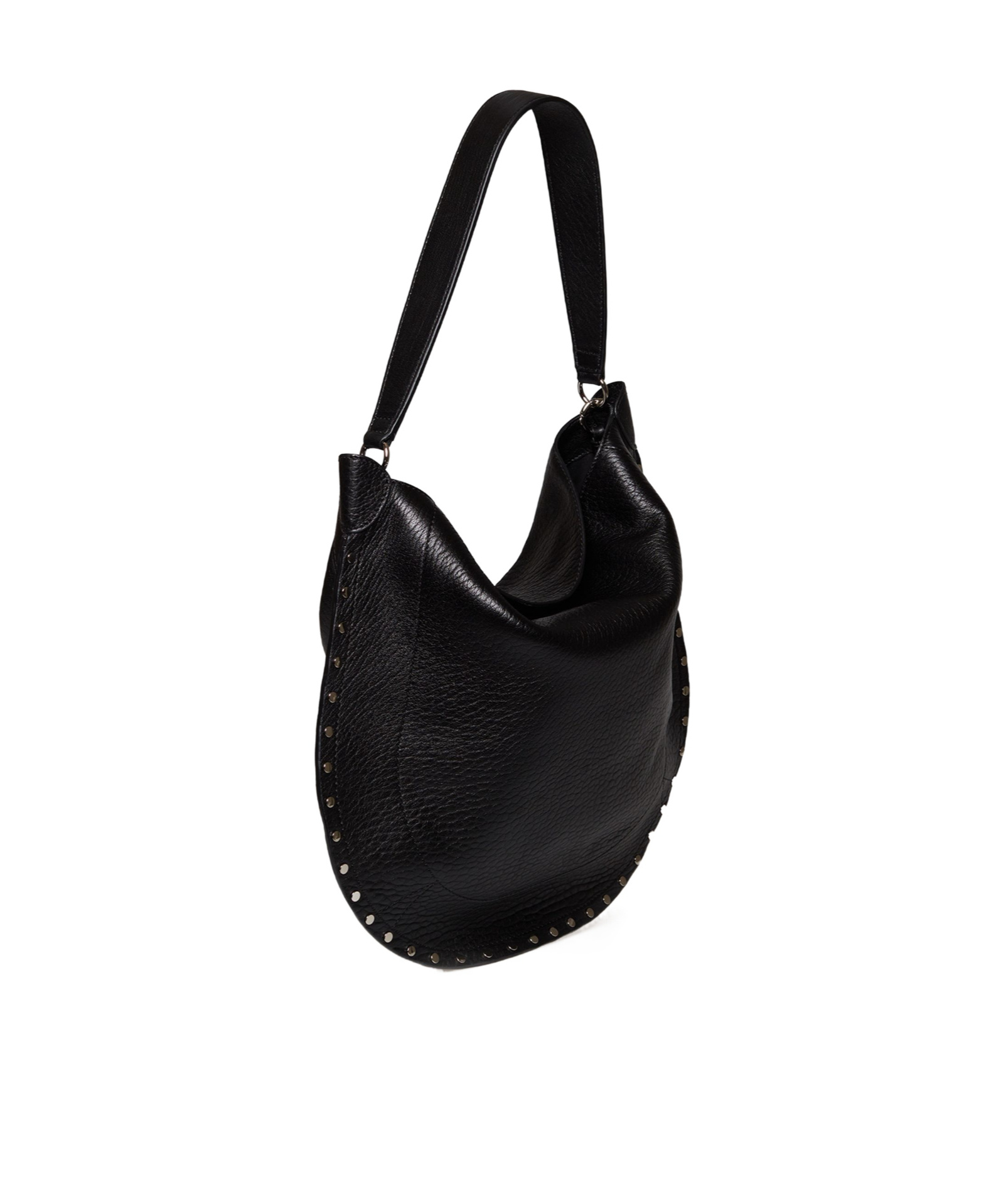 Isabel Marant Oskan Stud Bubble Leather Hobo Bag In Black