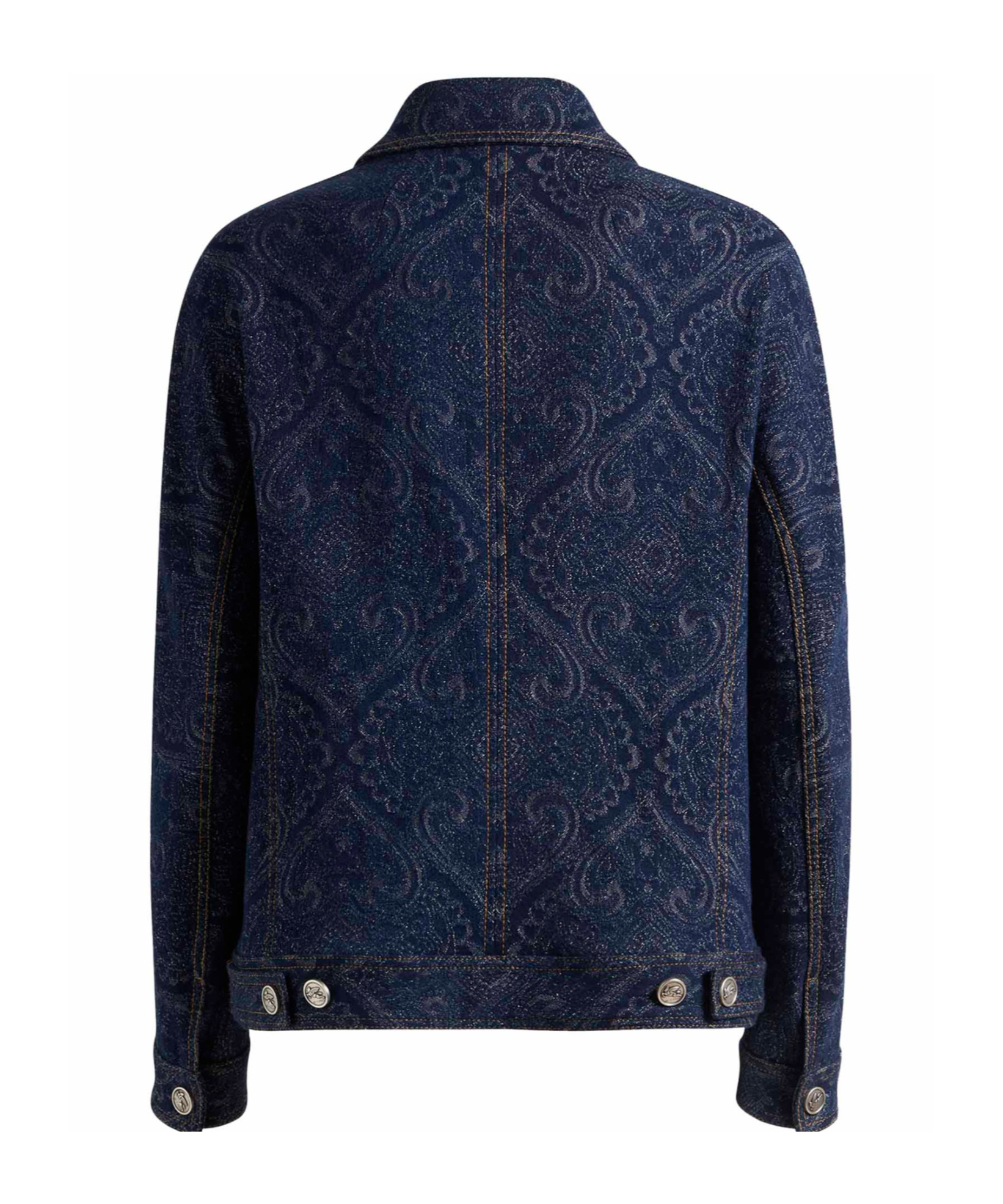Etro Denim Jacquard Jacket In Blue