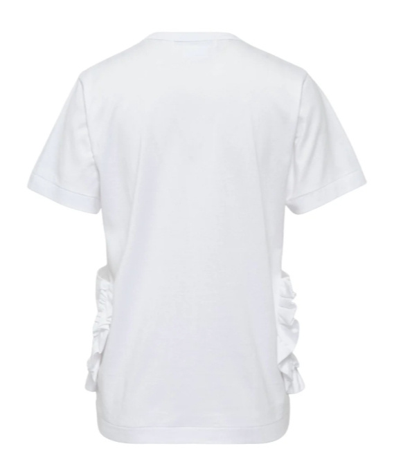 Comme Des Garçons Girl White T-shirt With Ruffle Pockets In White