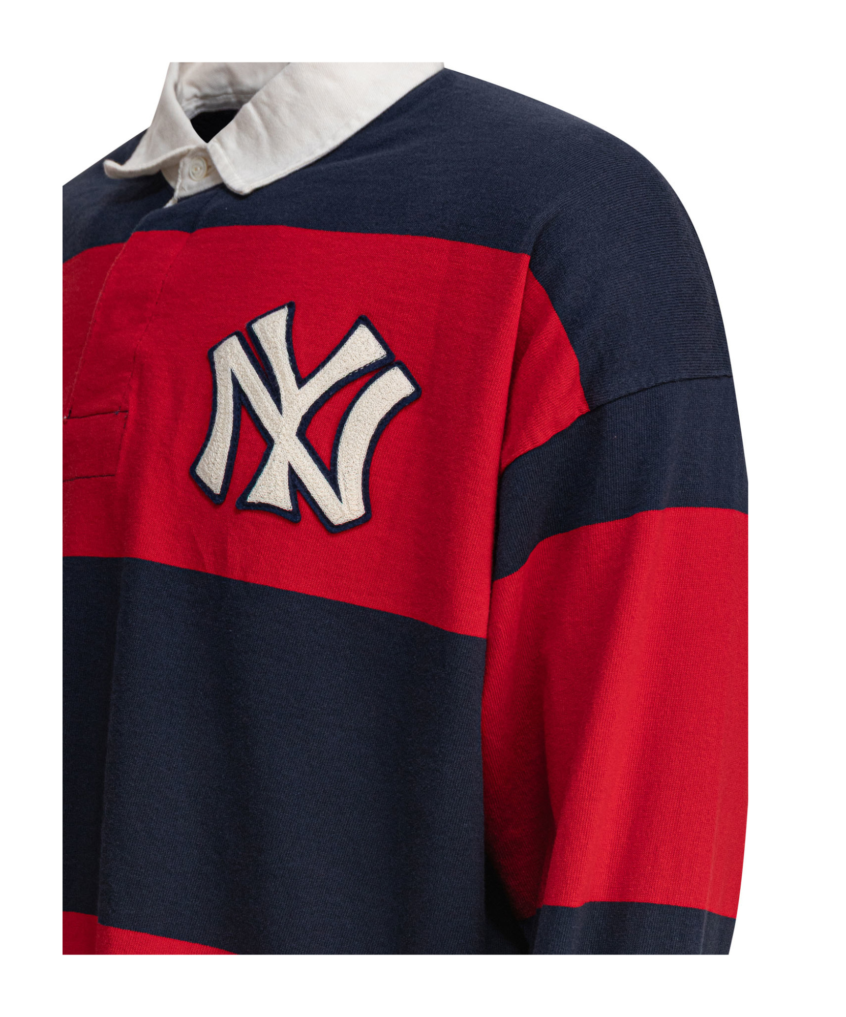 Polo Ralph Lauren Contrast Collar Long Sleeves Striped Pattern In Navy Blue/red