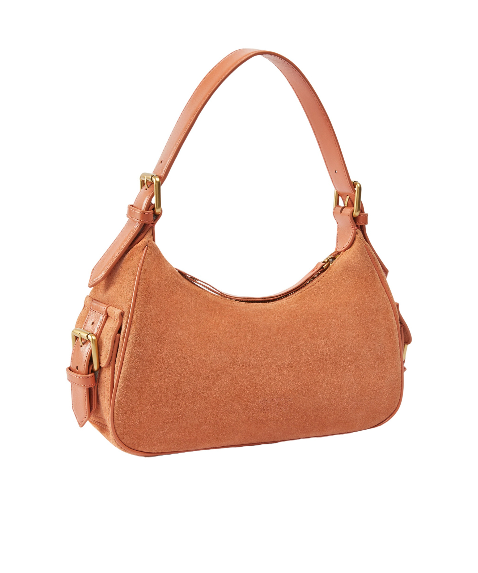 Pinko Suede Cargo Shoulder Bag With Pockets In Multi