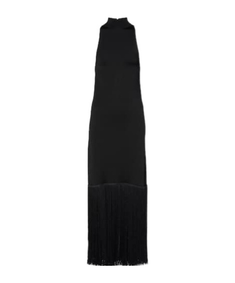 Altuzarra Cash Fringed Maxi Dress In Black