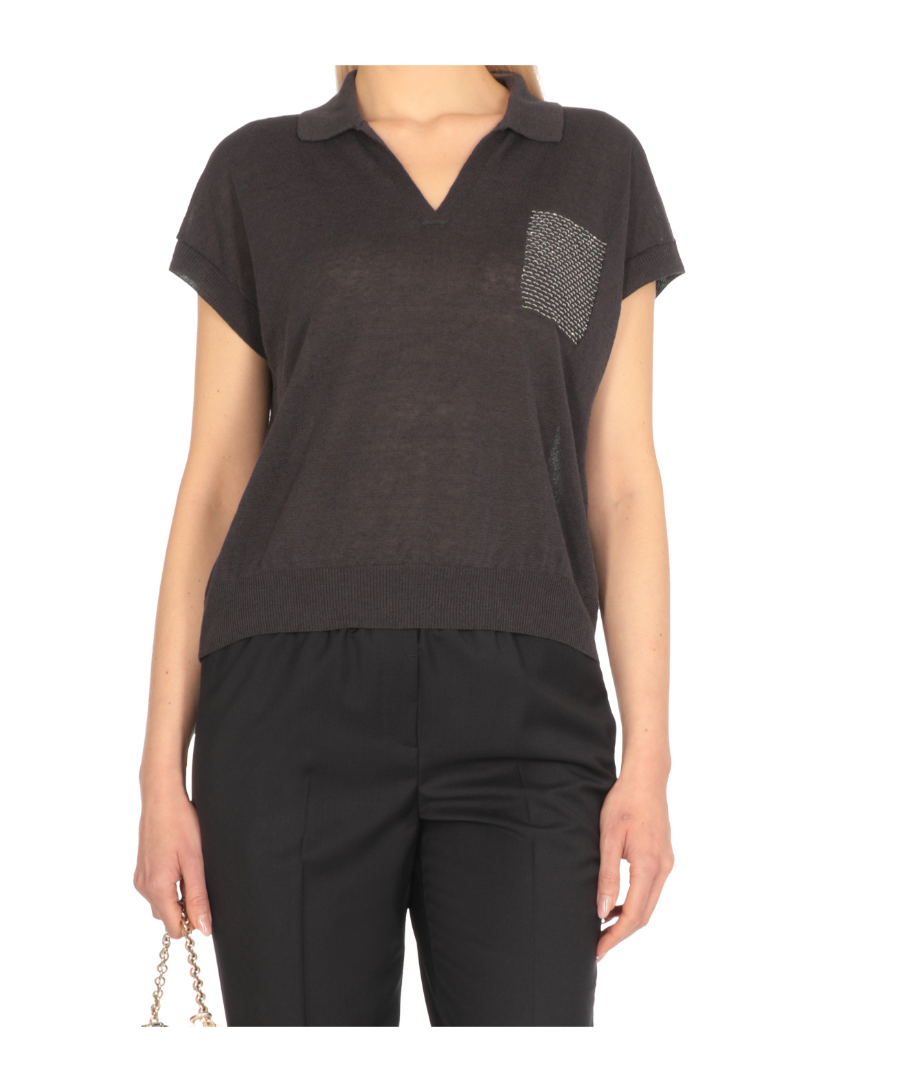 Shop Peserico Chain-link Pocket T-shirt