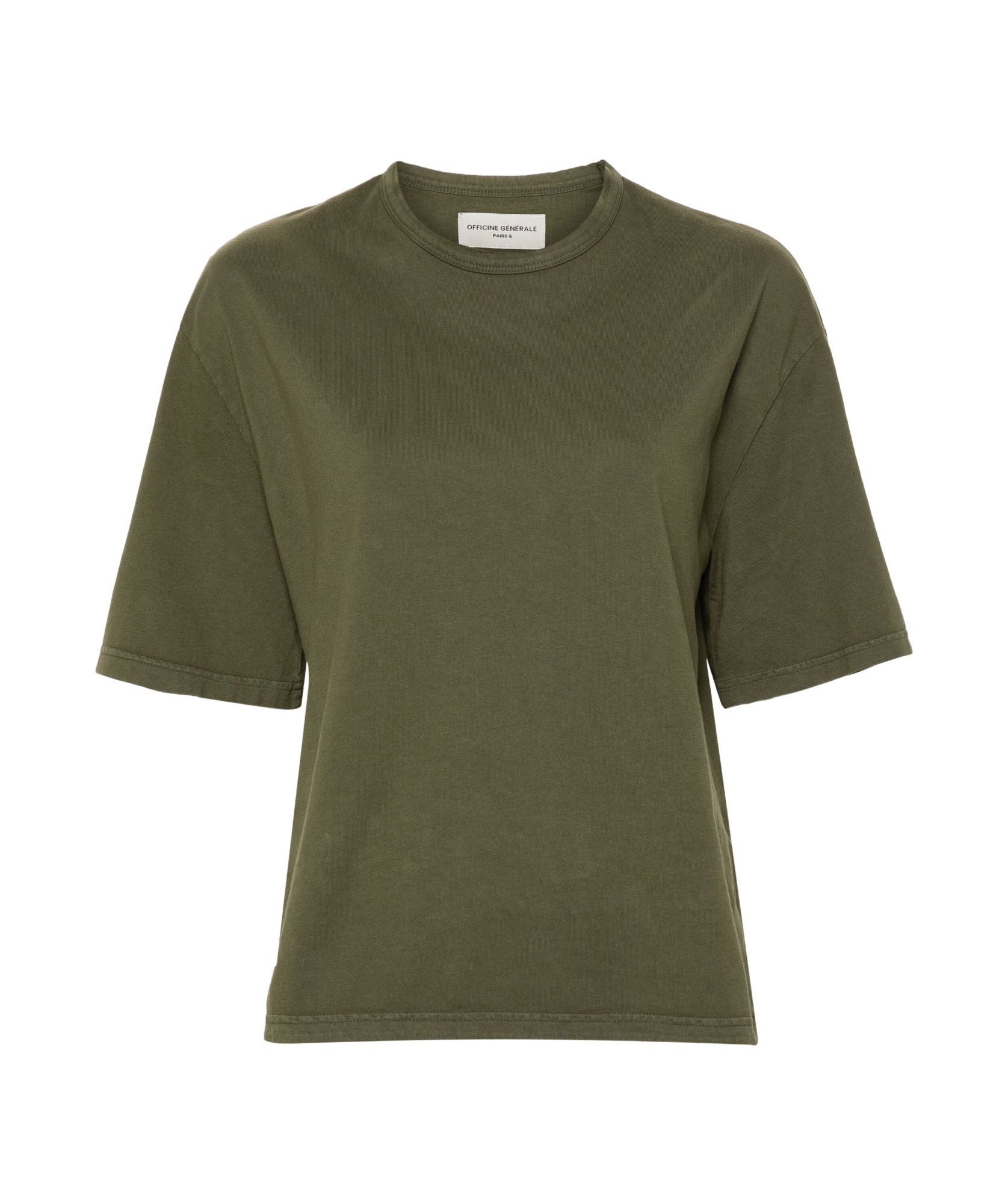 Shop Officine Generale Leila Cotton T-shirt In Green