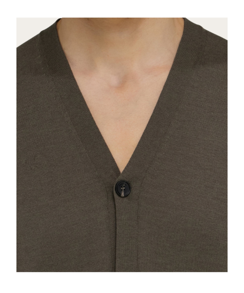 Ferragamo Silk Blend Cardigan In Brown