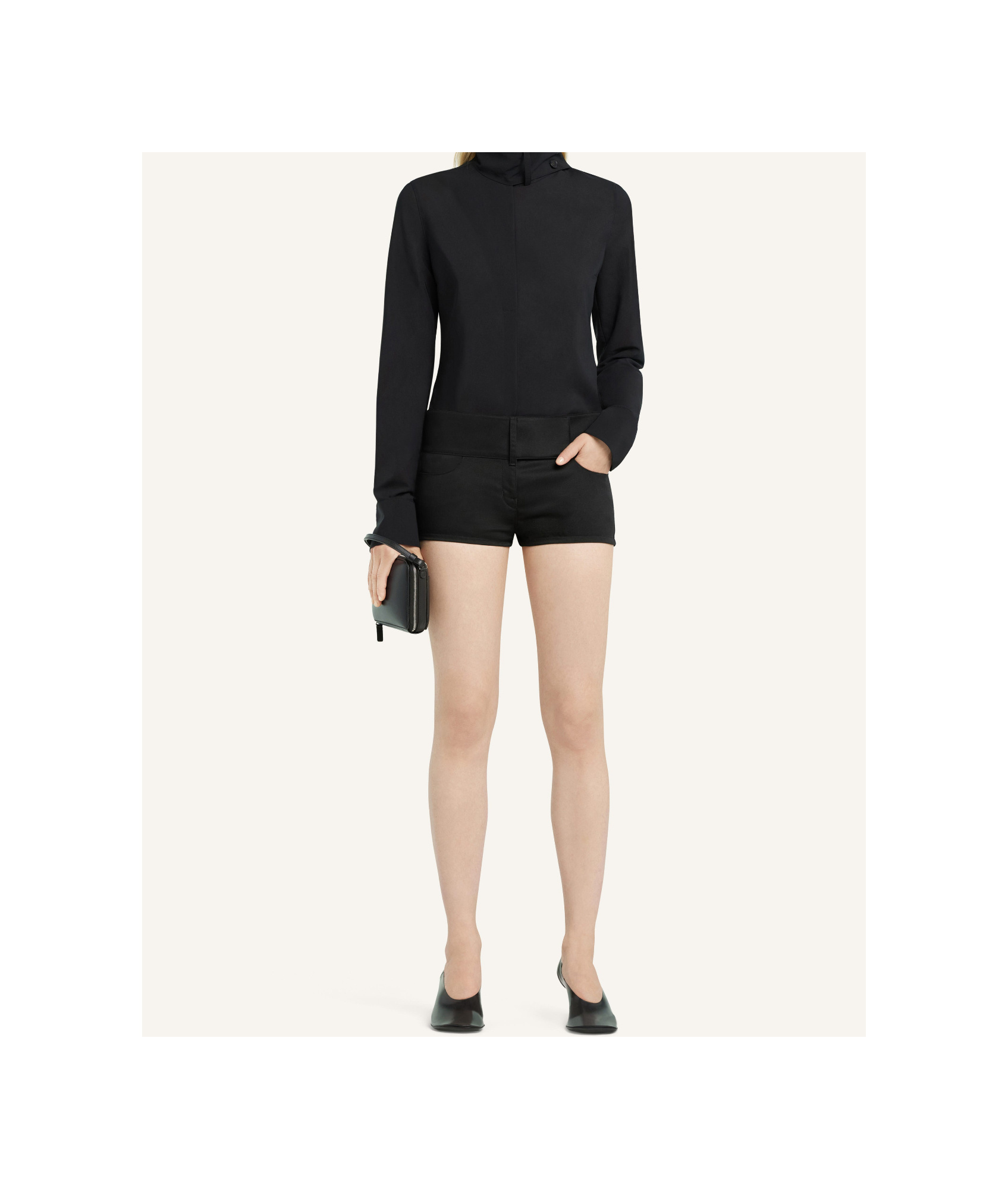Courrèges Black Belted Mini Shorts