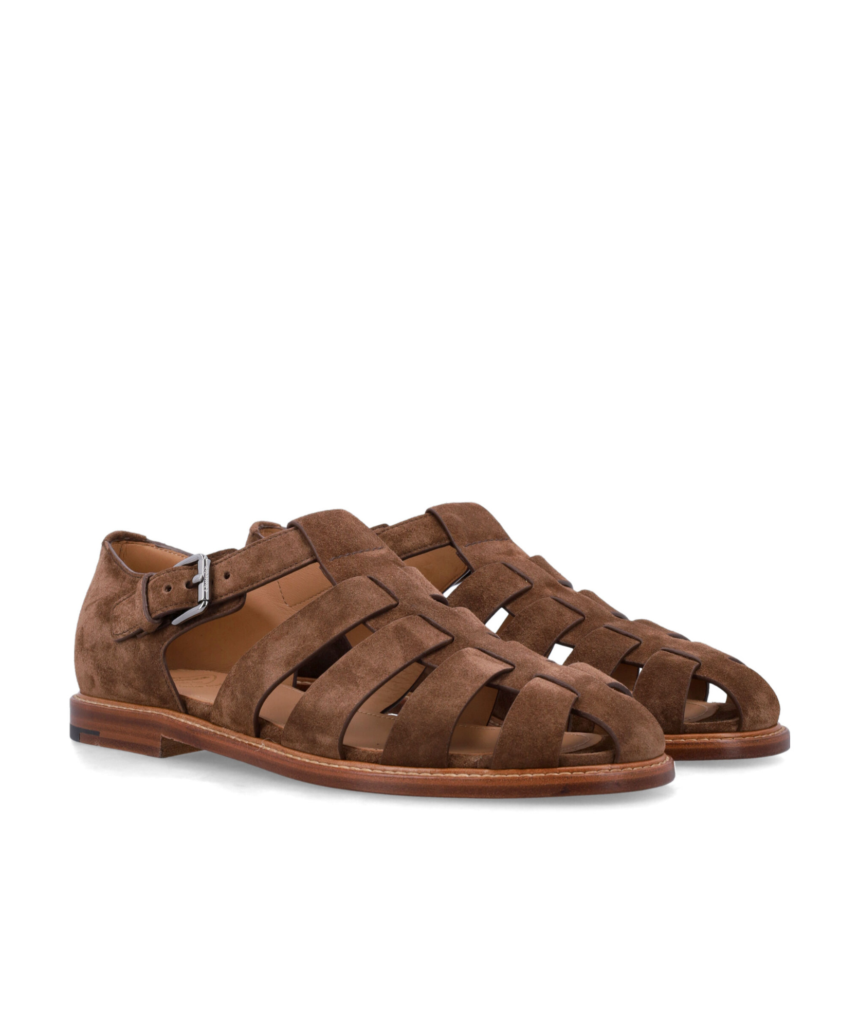 Shop Church's Ankle Buckle Fisherman Sandals In Brown