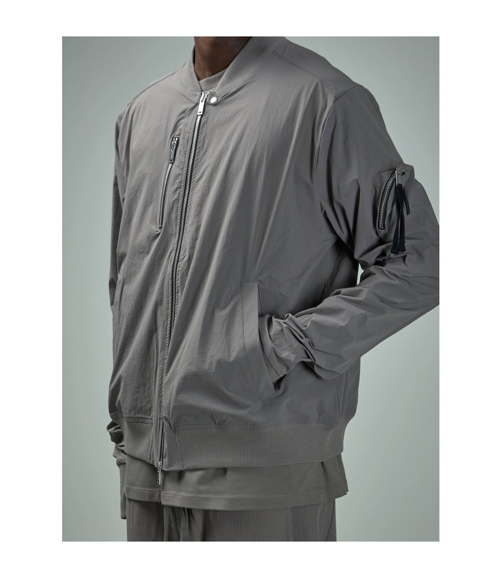 Thom Krom Ripstop Bomber Jacket In Gray