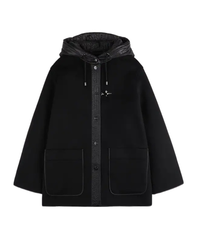 Fay Hooded Toggle-fastening Coat In Black
