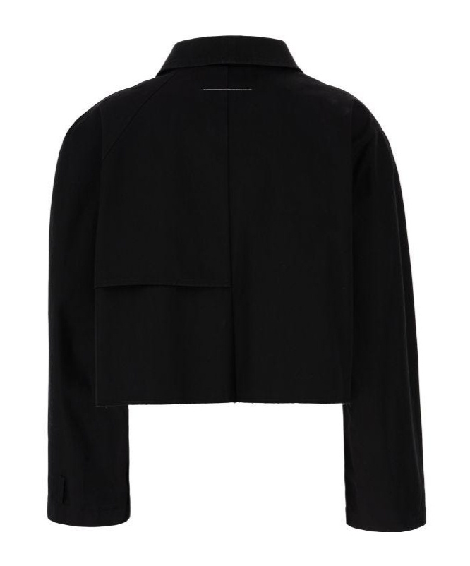 Mm6 Maison Margiela Cropped Double-breasted In Black