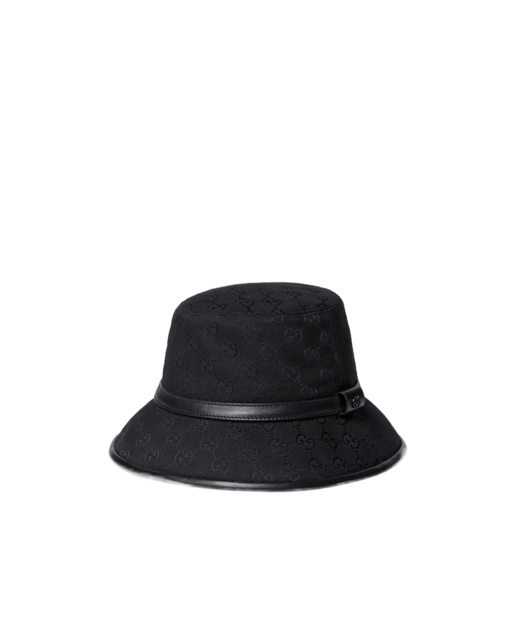 Gucci Gg Monogram Cotton Bucket Hat In Black