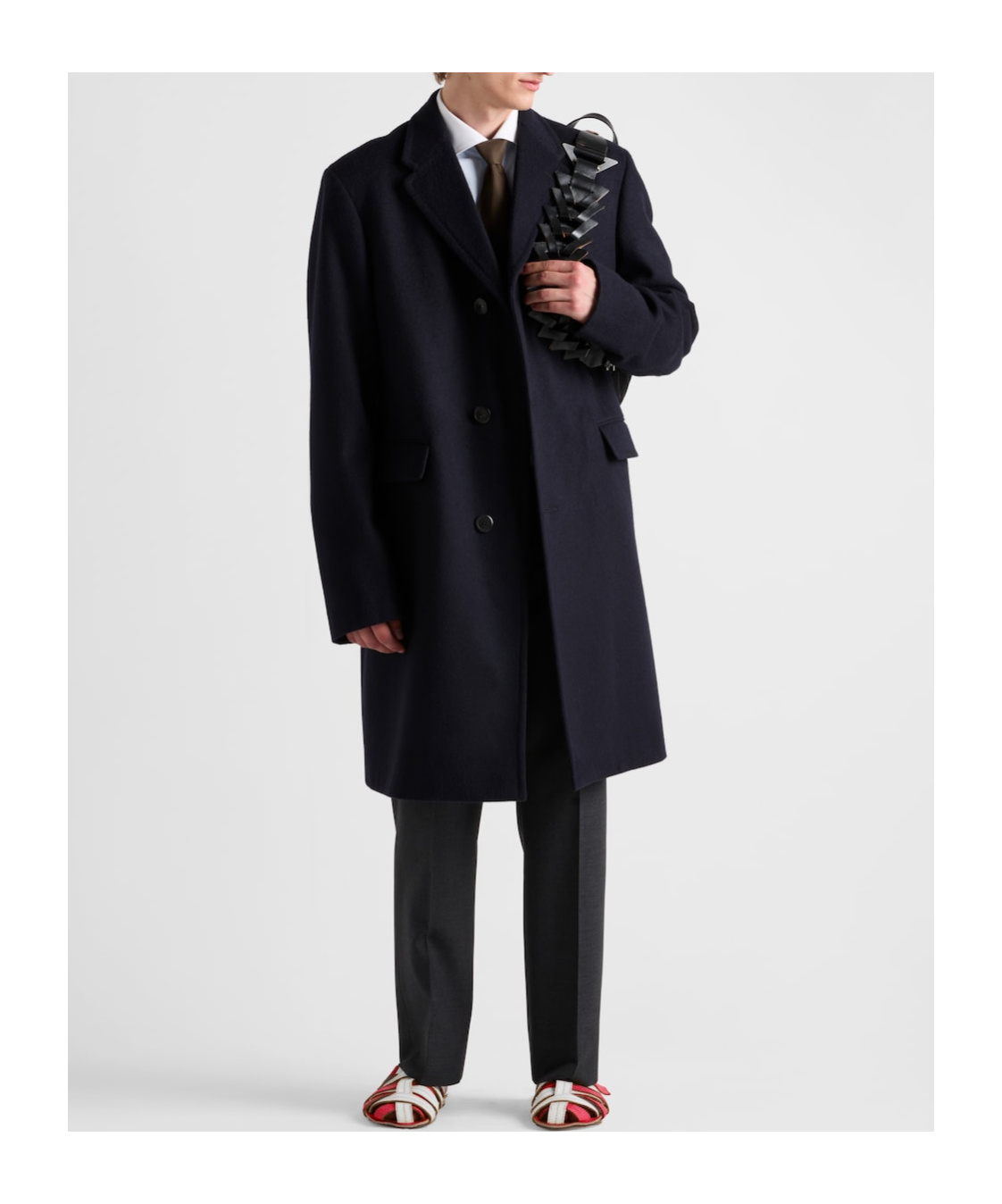Prada Single-breasted Wool Coat In Blue