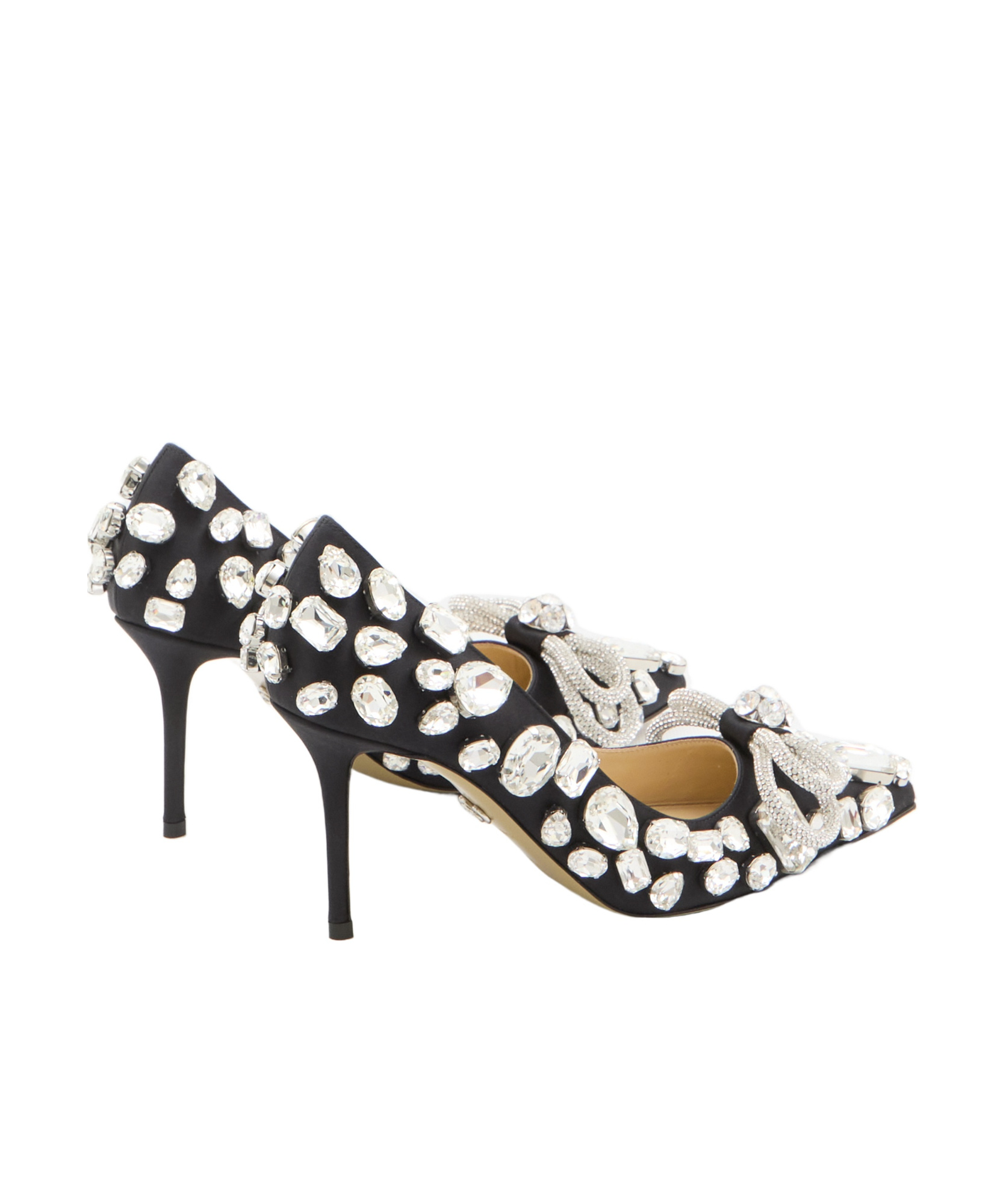 Mach&mach Double Bow 85 Crystal Embellished Pumps In White