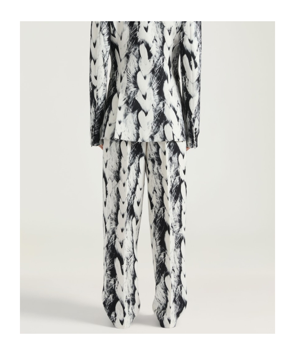 Givenchy Double Pleat Pants In Wool With Hair Print In White