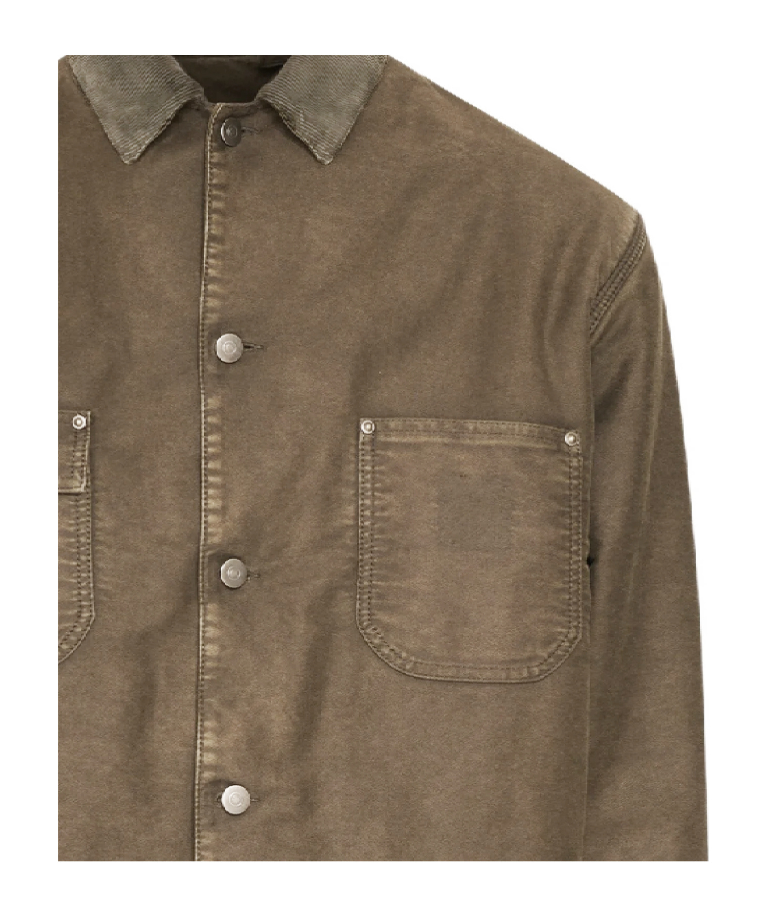 Maison Margiela Buttoned Corduroy Jacket Flap Pockets In Brown