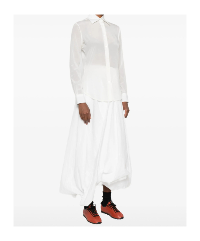 Mazzarelli Gea Long-sleeve Button-up Shirt In White