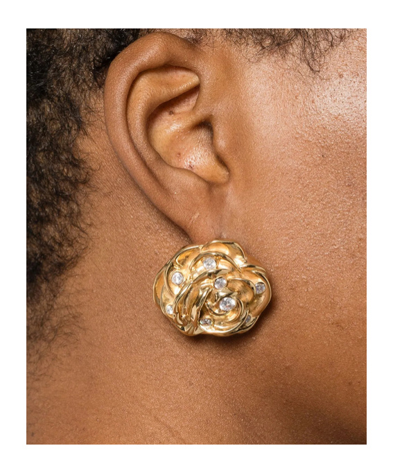 Magda Butrym Three-dimensional Flower Earrings In Yellow