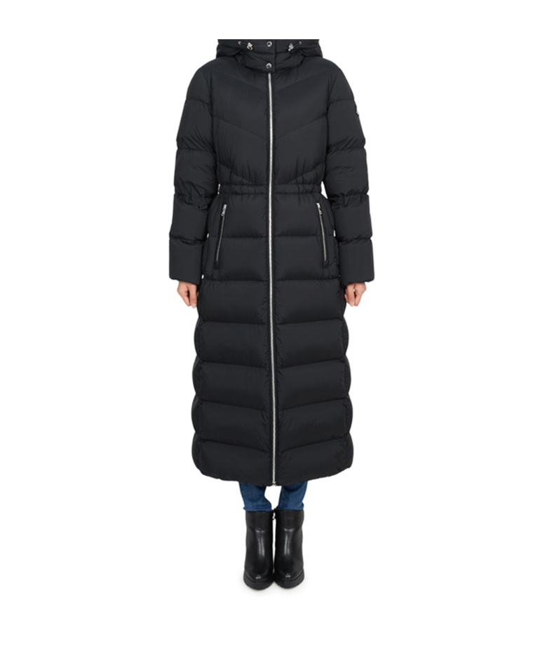 Moose Knuckles Hooded Down Jacket In Black