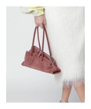 Attico Pink Suede La Passeggiata Small Bag In Pink