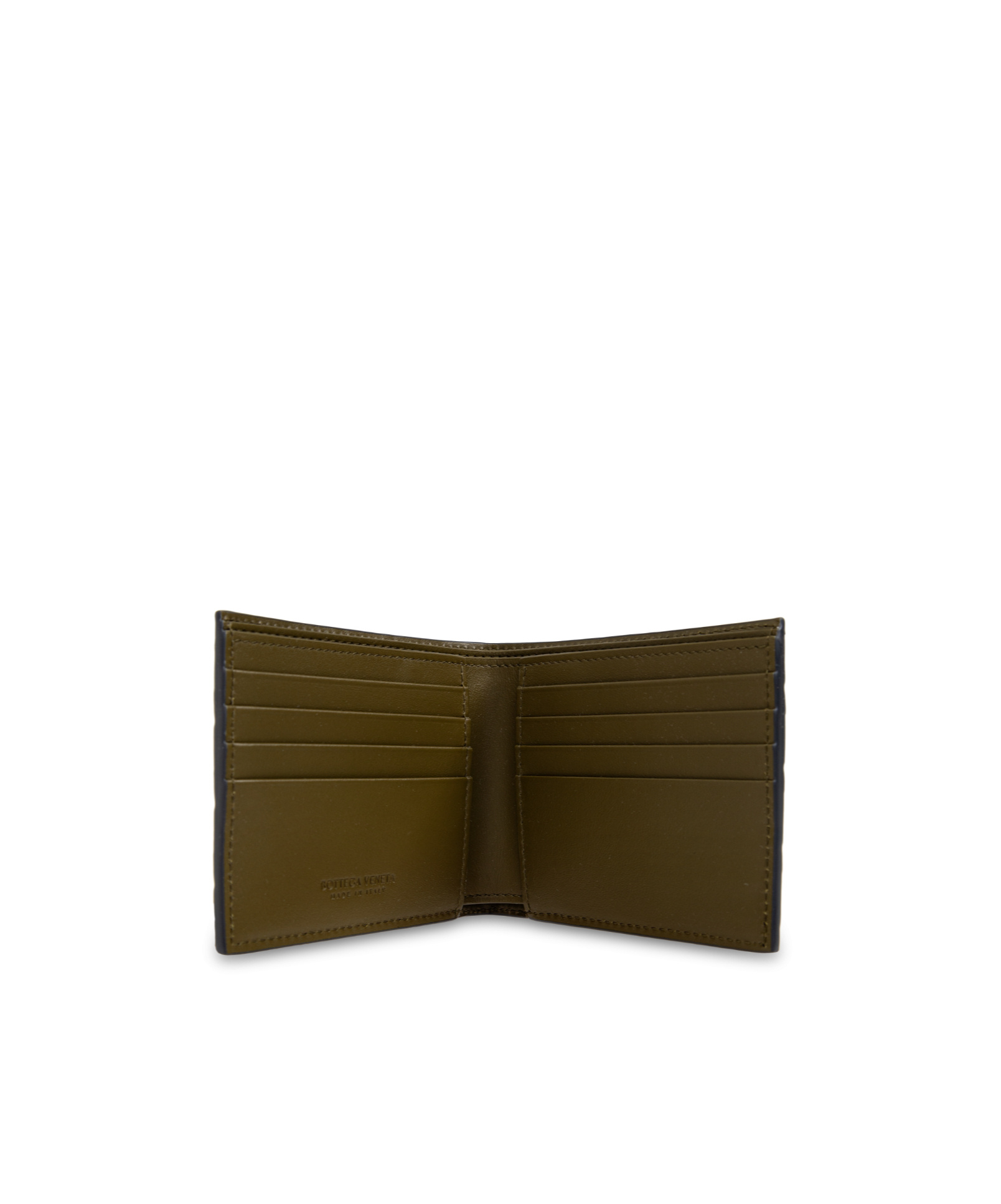 Bottega Veneta Men Leather Wallet With Intrecciato Motif In Black