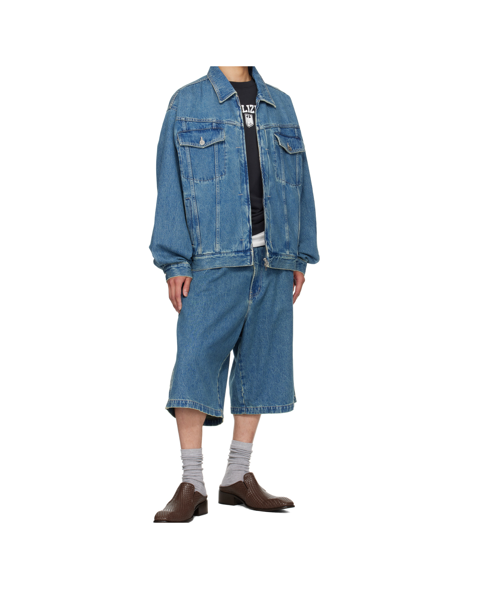 Vetements Hip-hop Denim Jacket In Blue