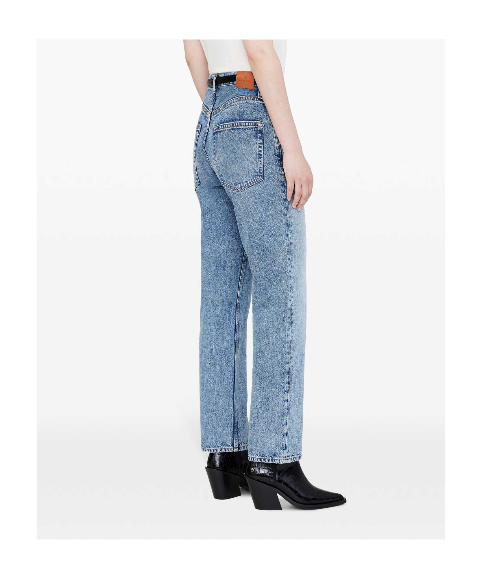 Anine Bing Benson Jeans In Blue