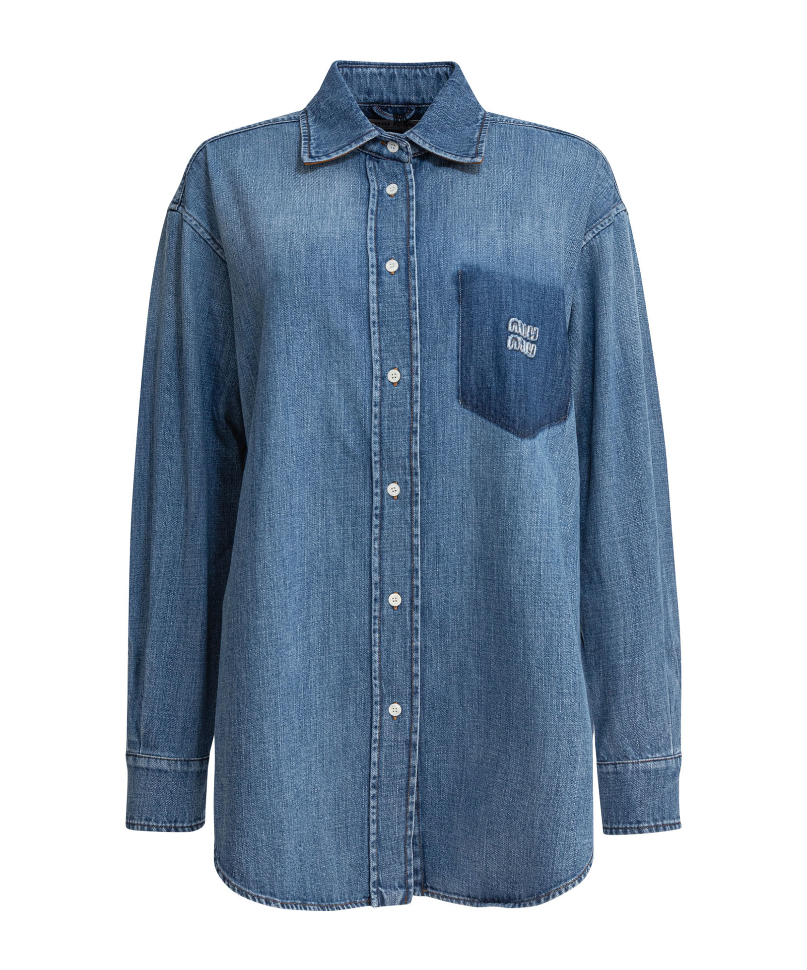 Miu Miu Camicia Oversize In Denim Donna
