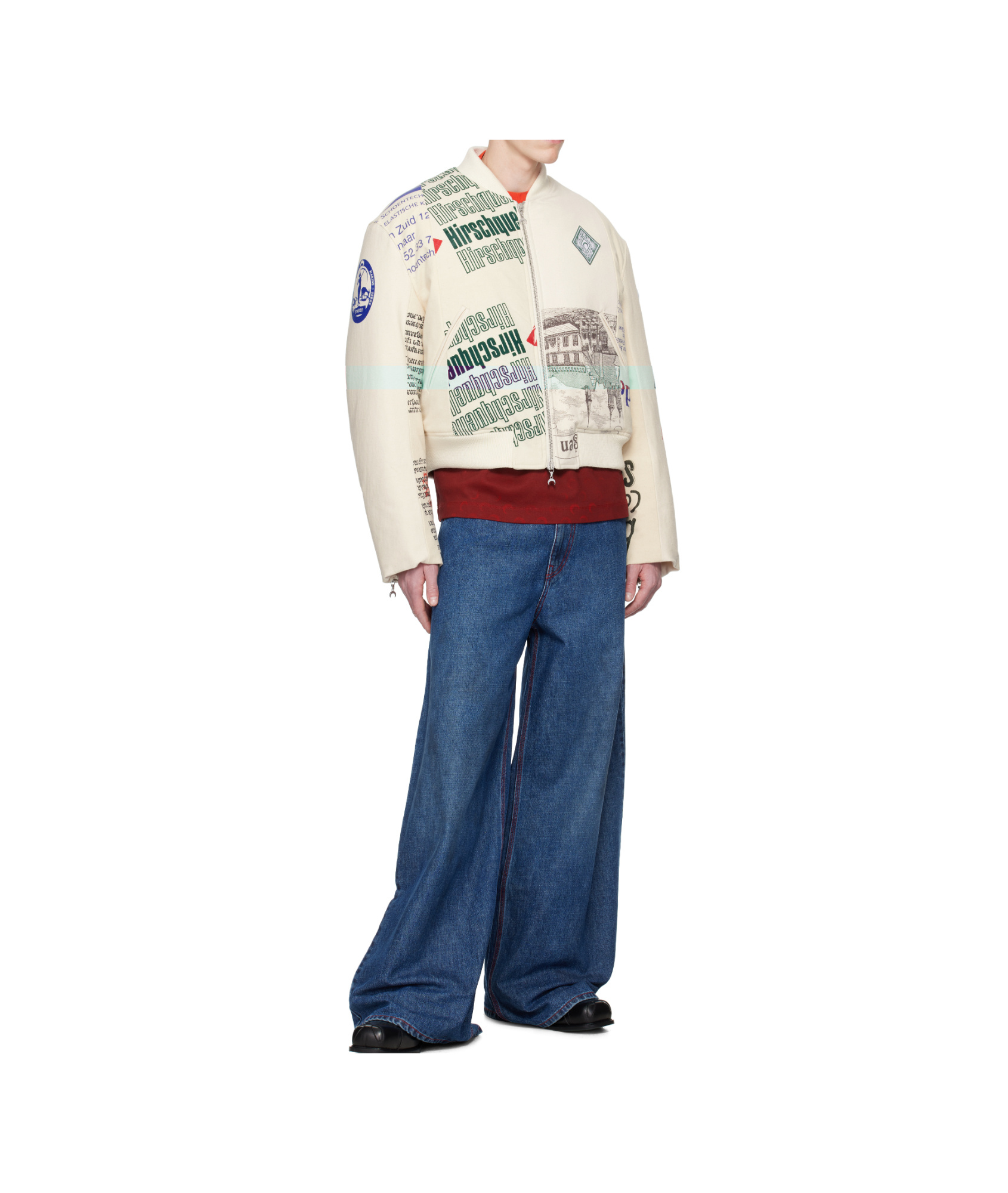 Marine Serre Beige Regenerated Tote Bags Bomber Jacket